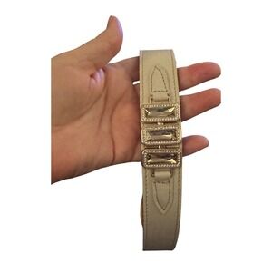 Hartman & Rose Luxury Pet Collar Beige Rhinestone Crystal Bling Dog 3X Large Dog